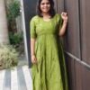 ARURA Raw Silk Maternity Maxi (Light Green)