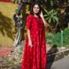 ARURA Raw Silk Maternity Maxi (Maroon)