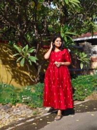 ARURA Raw Silk Maternity Maxi (Maroon)