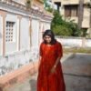 ARURA Raw Silk Maternity Maxi (Rust Orange)