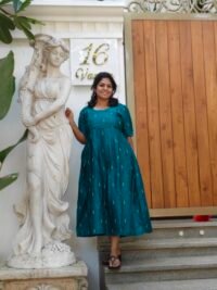 IMG_20260607_092210.jpg ARURA Raw Silk Maternity Maxi (Peacock Green)