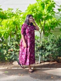 ARURA Vatican Silk Maternity Maxi (Voilet Floral)
