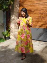 ARURA Berlin Silk Maternity Maxi (Green Floral)