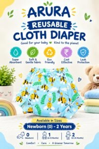ARURA Reusable Honeybee Cloth Diaper