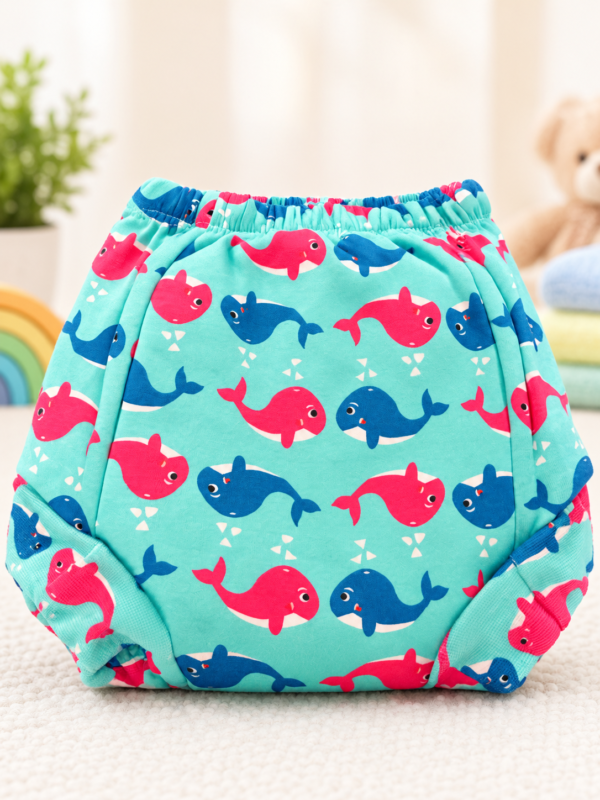 2026/09/1000909892.png ARURA Reusable Dolphin Cloth Diaper
